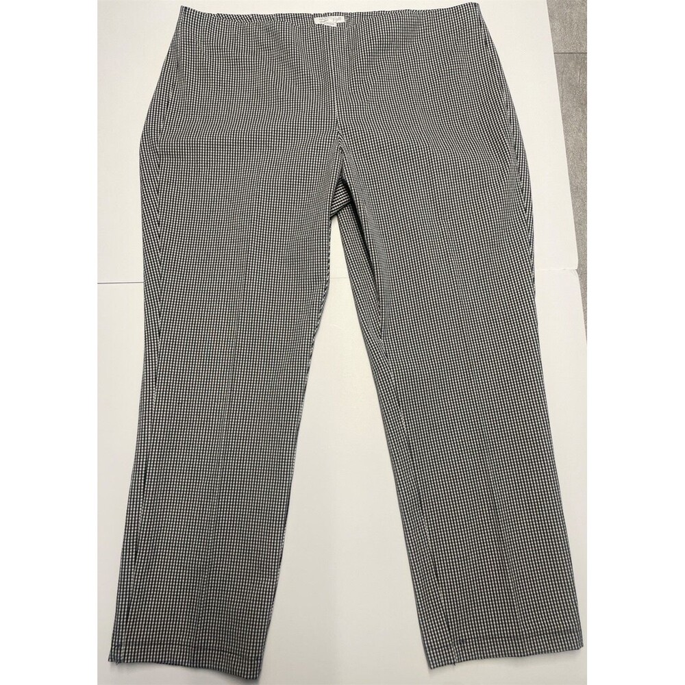 J Jill Premium Bistretch Sz 8 Petite Black White Checked Cropped Ankle Pant